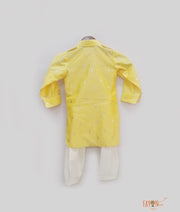 Yellow Chanderi Kurta with Salwar for Boys