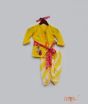 Yellow Kurta with Dhoti for Boys