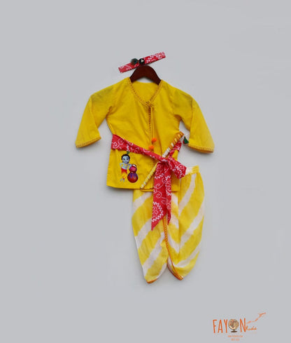 Fayon Kids Yellow Kurta with Dhoti for Boys