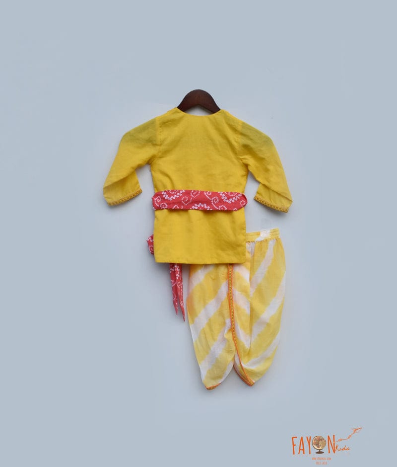 Fayon Kids Yellow Kurta with Dhoti for Boys