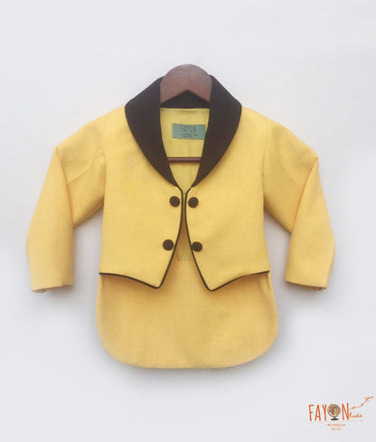 Fayon Kids Yellow Linen Coat for Boys