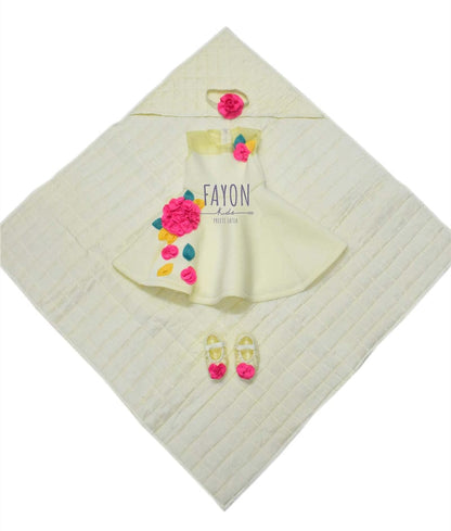 Yellow Lycra Jamna Set for Girls