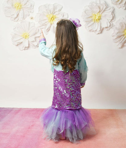 Manufactured by FAYON KIDS (Noida, U.P) Aqua Purple Mermaid Dress for Girls