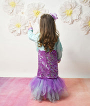 Aqua Purple Mermaid Dress for Girls