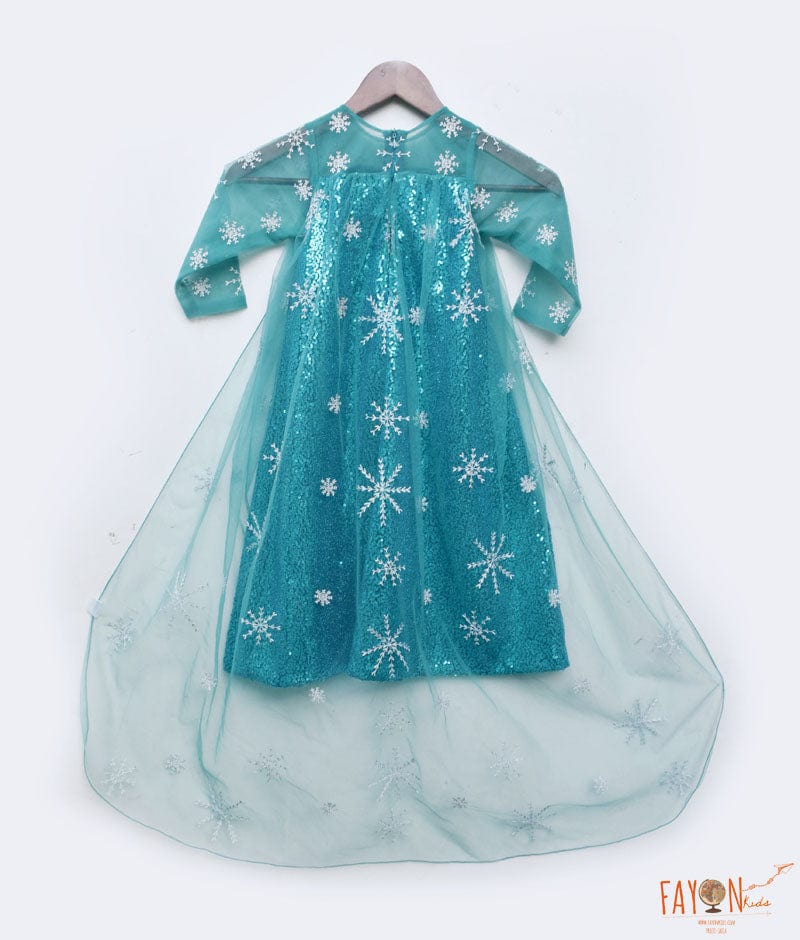 Snow Princess Grow Elsa Blue Dress Cosplay Ice Queen Girl Costume Halloween  Gift | eBay