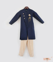 Dark Blue Achkan with Pant for Boys