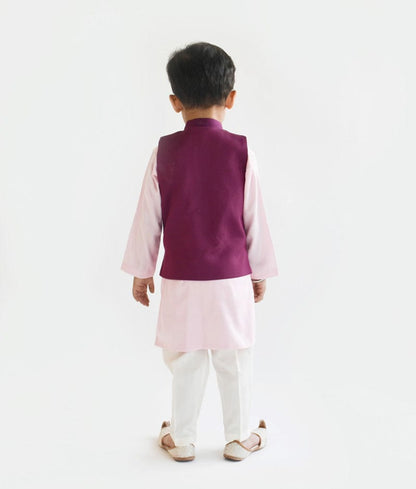 Manufactured by FAYON KIDS (Noida, U.P) Embroidered Purple Nehru Jacket Set for Boys