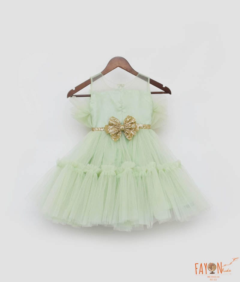 Green Net Frock for Girls – FayonKids