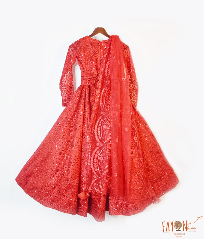 Manufactured by FAYON KIDS (Noida, U.P) Hot Pink Embroidery Lehenga Choli for Girls