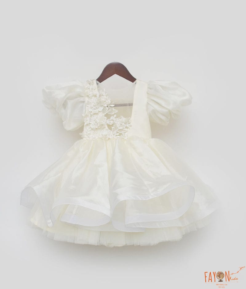 Manufactured by FAYON KIDS (Noida, U.P) Ivory Organza Frock for Girls