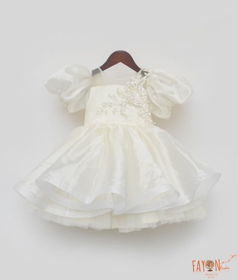 Manufactured by FAYON KIDS (Noida, U.P) Ivory Organza Frock for Girls