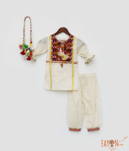 Manufactured by FAYON KIDS (Noida, U.P) Kurti and Salwar Self Texture for Girls