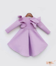 Manufactured by FAYON KIDS (Noida, U.P) Lilac Lycra High Low Dress for Girls