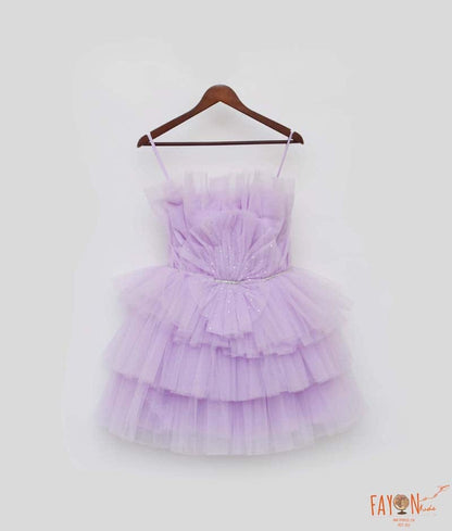 Manufactured by FAYON KIDS (Noida, U.P) Lilac Net Frock for Girls