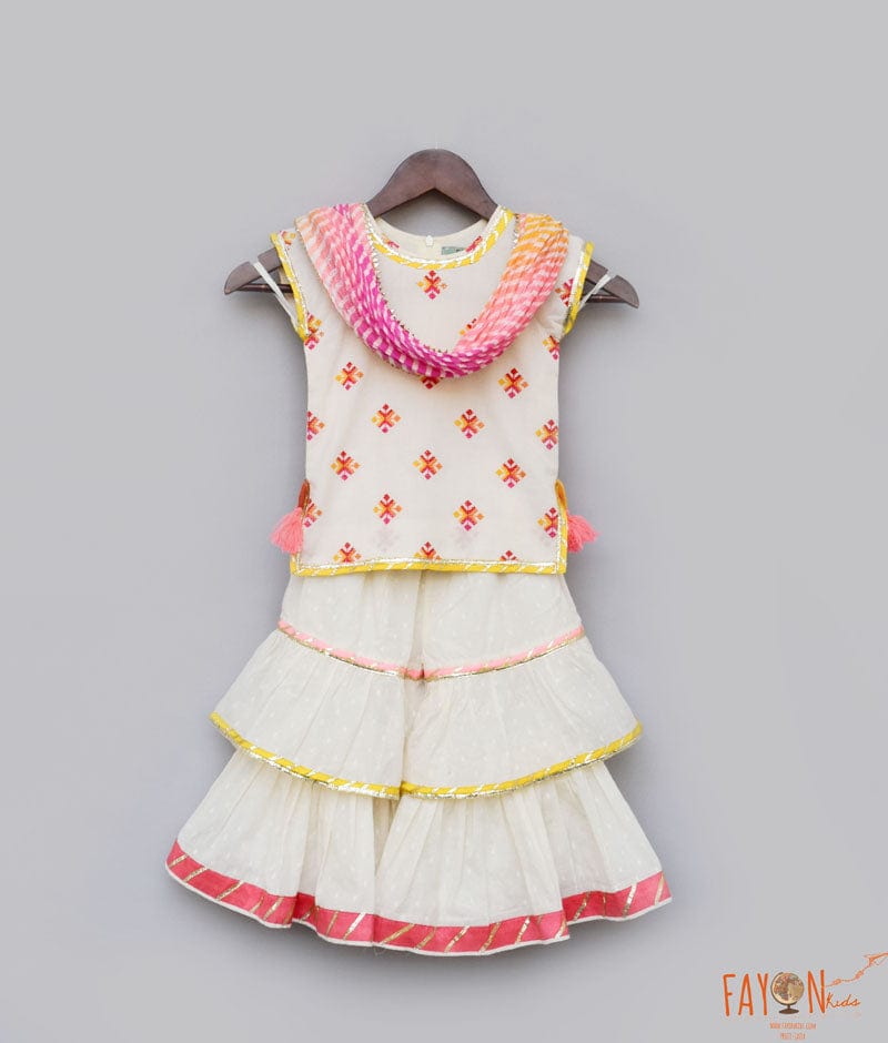 Manufactured by FAYON KIDS (Noida, U.P) Multi Color Booti Sharara with Kurti for Girls