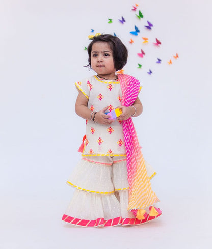 Manufactured by FAYON KIDS (Noida, U.P) Multi Color Booti Sharara with Kurti for Girls