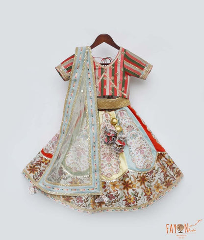 Manufactured by FAYON KIDS (Noida, U.P) Multi Colour Choli with Printed Lehenga for Girls