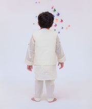 Manufactured by FAYON KIDS (Noida, U.P) Nehru Jacket And Kurta Pant with Multi Colour Booti for Boys