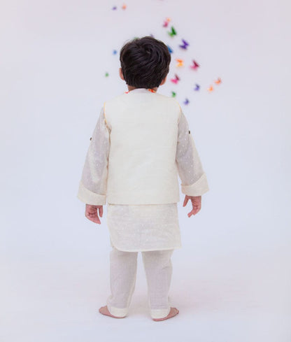 Manufactured by FAYON KIDS (Noida, U.P) Nehru Jacket And Kurta Pant with Multi Colour Booti for Boys