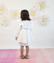 Off white Neoprene Dress for Girls