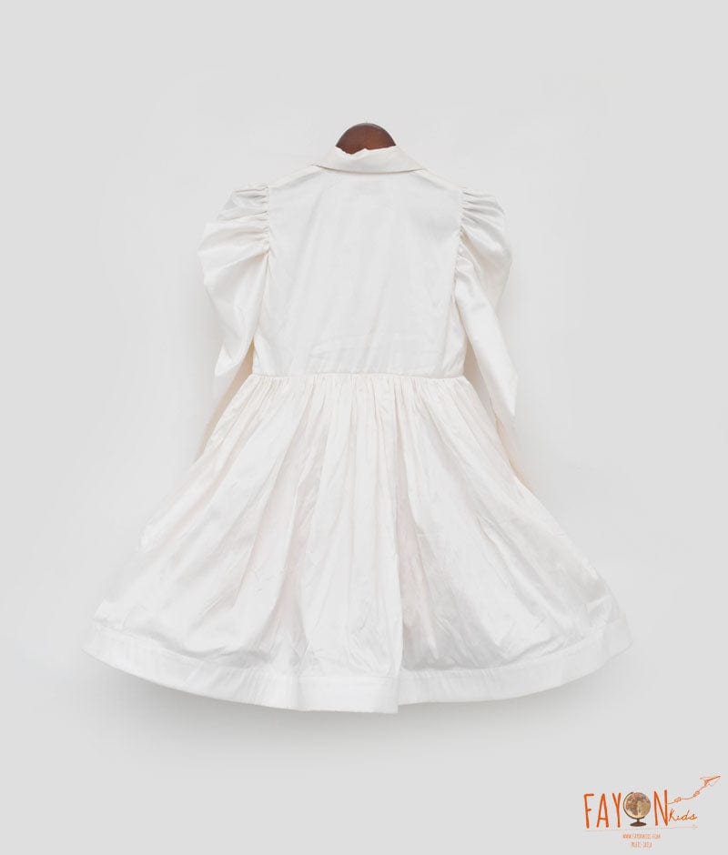 Manufactured by FAYON KIDS (Noida, U.P) Off white Silk Frock for Girls