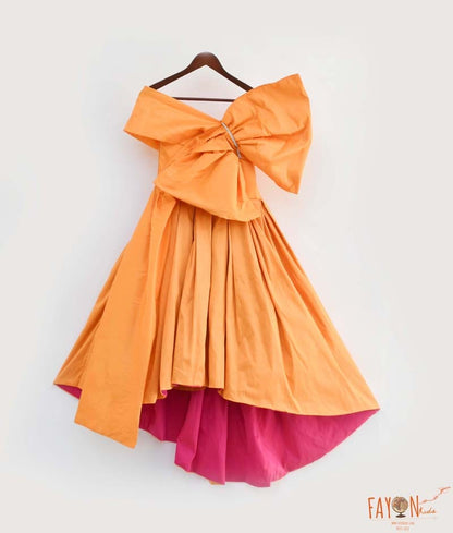 Manufactured by FAYON KIDS (Noida, U.P) Orange High Low Gown for Girls