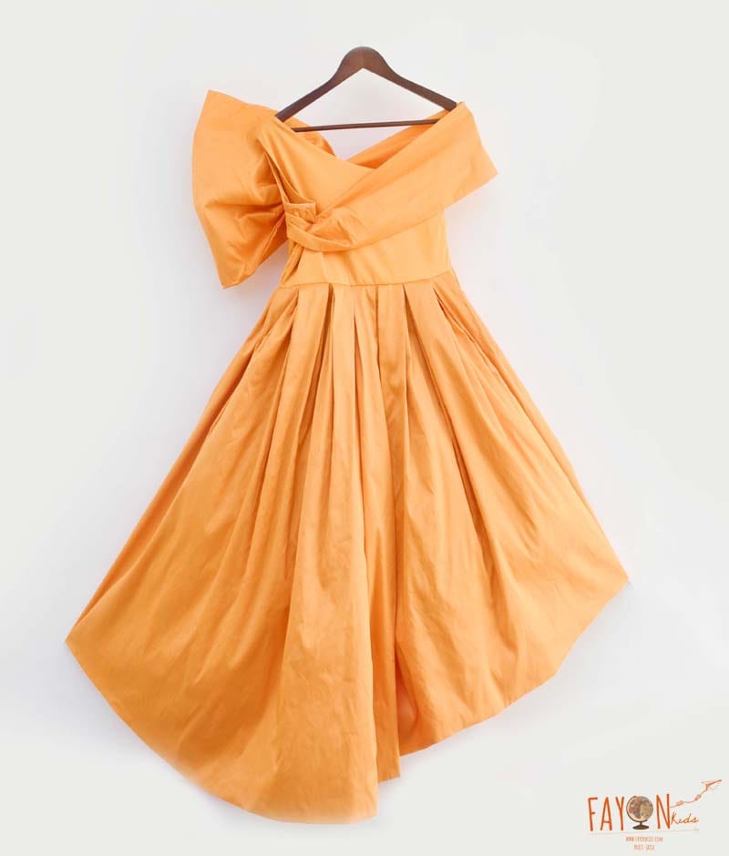 Manufactured by FAYON KIDS (Noida, U.P) Orange High Low Gown for Girls