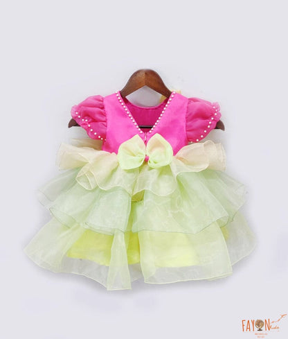 Manufactured by FAYON KIDS (Noida, U.P) Organza layered Frock for Girls