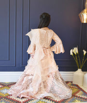 Peach Sequins Lehenga Choli Organza Dupatta for Girls