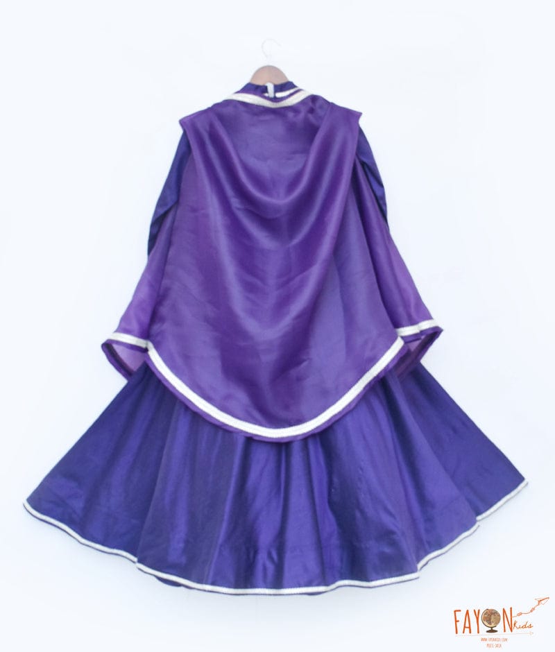 Manufactured by FAYON KIDS (Noida, U.P) Purple Crop Top Lehenga with Cape for Girls