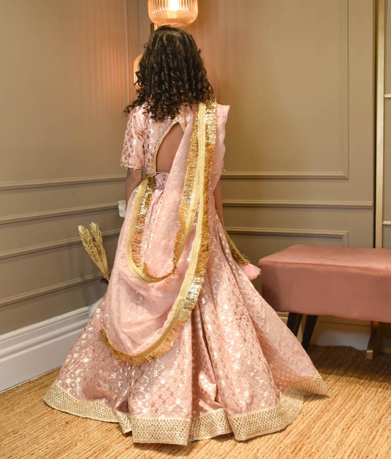 Manufactured by FAYON KIDS (Noida, U.P) Rose Pink Chanderi Lehenga Choli for Girls