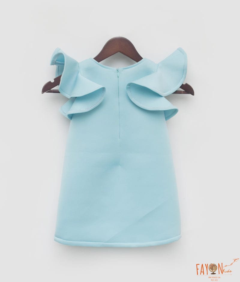 Manufactured by FAYON KIDS (Noida, U.P) Sky Blue Neoprene Dress for Girls