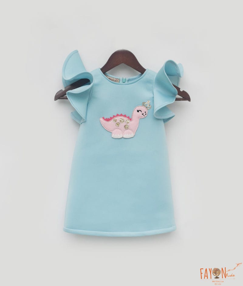 Manufactured by FAYON KIDS (Noida, U.P) Sky Blue Neoprene Dress for Girls