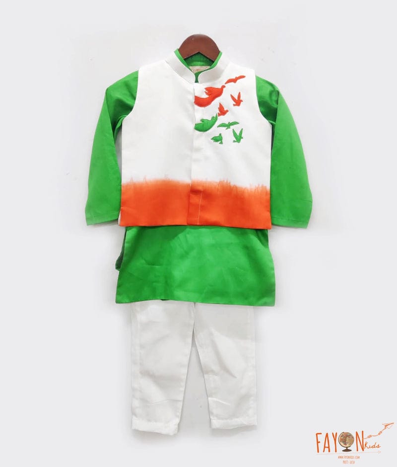 Manufactured by FAYON KIDS (Noida, U.P) Tricolour Nehru Jacket Set  for Boys