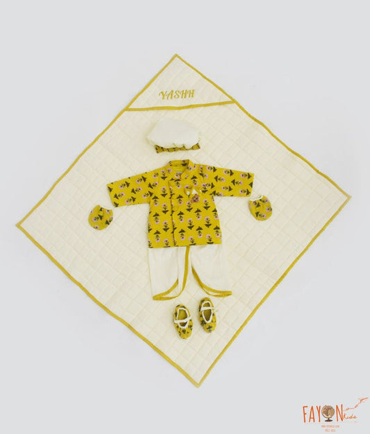 Manufactured by FAYON KIDS (Noida, U.P) Yellow Print Jamna Set for Boys